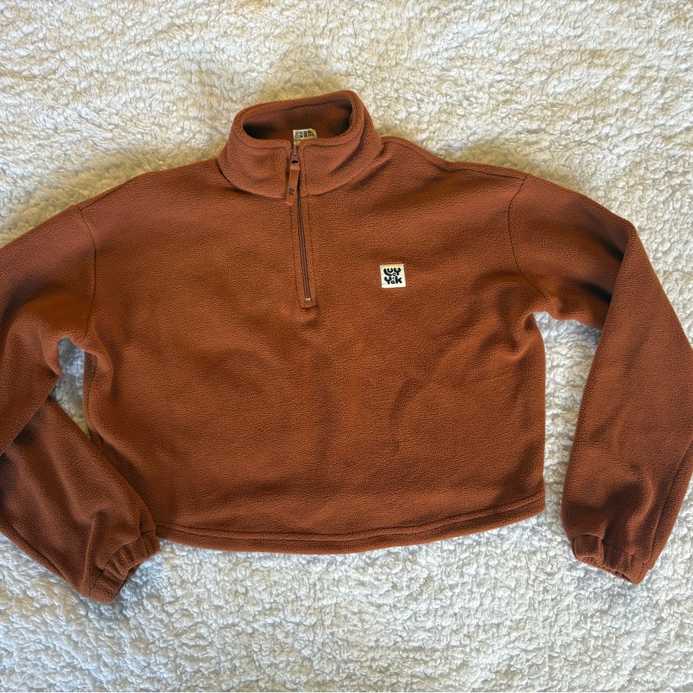 *SOLD* Lucy and Yak Blake Cropped Fleece in Rust Orange